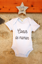 &quot;COEUR DE MAMAN&quot; Blanc
